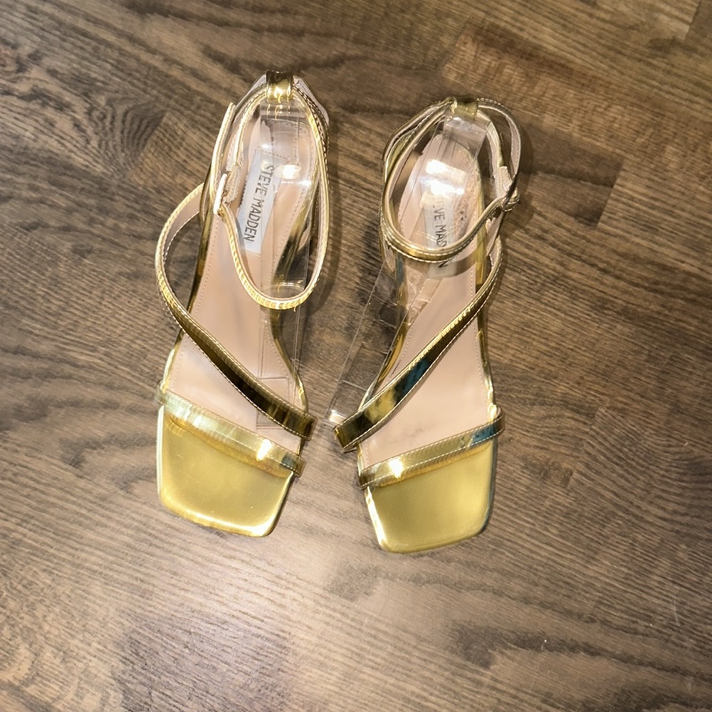 Steve Madden Gold Strappy Heels - Like New